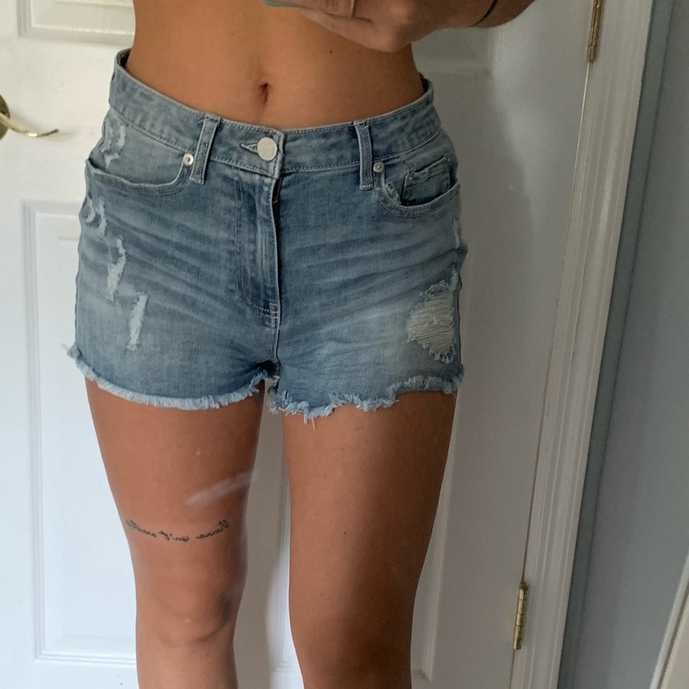 F21 denim ripped shorts - Picture 3 of 4
